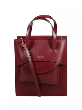 Кожаная сумка-тоут HIDESINS, красный