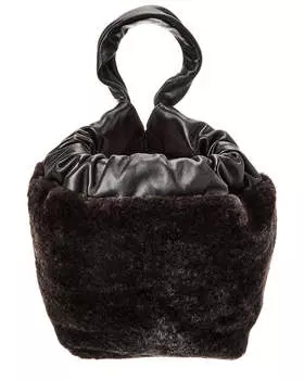 Кожаная сумка-тоут Jil Sander с завязками, черный