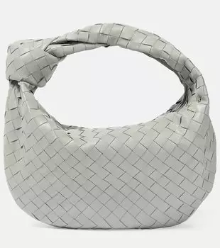 Кожаная сумка-тоут jodie для подростков Bottega Veneta, серый
