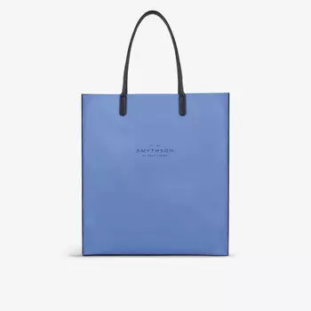 Кожаная сумка-тоут kingly с тисненым логотипом Smythson, синий