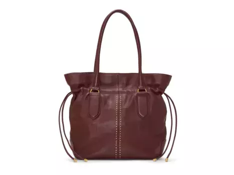 Кожаная сумка-тоут лакын Vince Camuto, цвет cranberry