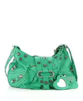 Кожаная сумка-тоут Le Cagole среднего размера Pre-Owned Balenciaga, зеленый