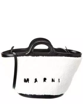 Кожаная сумка-тоут Marni Tropicalia, черный