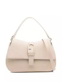 Кожаная сумка-тоут Medium Flow Furla, бежевый