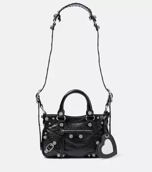 Кожаная сумка-тоут neo cagole xs Balenciaga, черный
