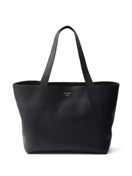 Кожаная сумка-тоут Prada, черный