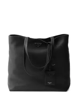Кожаная сумка-тоут Prada, черный
