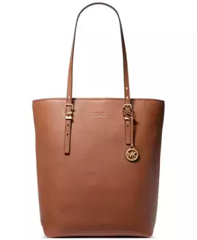 Кожаная сумка-тоут Quinn Large North South Michael Kors, коричневый