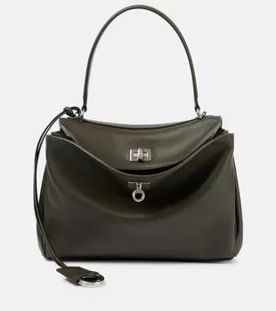 Кожаная сумка-тоут Rodeo Small Balenciaga, хаки