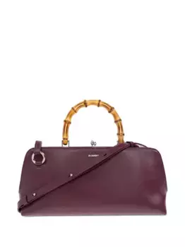 Кожаная сумка-тоут с бамбуковой ручкой JIL SANDER, красный
