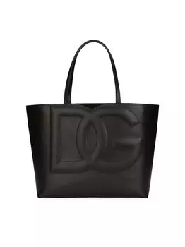 Кожаная сумка-тоут с логотипом DG DOLCE&GABBANA
