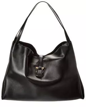 Кожаная сумка-тоут с логотипом Ferragamo Salvatore Ferragamo, черный