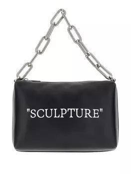 Кожаная сумка-тоут с логотипом Off-White, черный