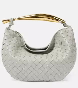 Кожаная сумка-тоут sardine среднего размера Bottega Veneta, серый