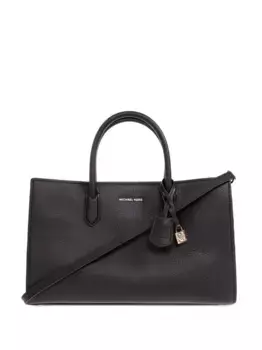 Кожаная сумка-тоут Scarlett среднего размера с узлом на ручке Michael Michael Kors, черный