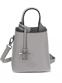 Кожаная сумка-тоут Tod's, серый