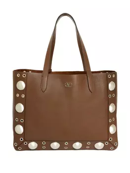 Кожаная сумка-тоут Valentino Garavani, коричневый