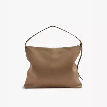 Кожаная сумка-тоут Vigo с ремешком-пряжкой Reiss, коричневый