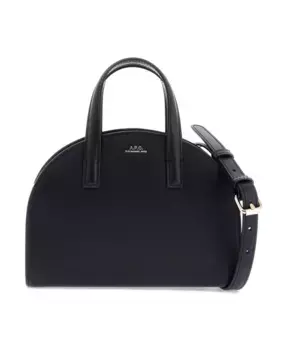 Кожаная сумка-тоут в форме полумесяца A.P.C., черный