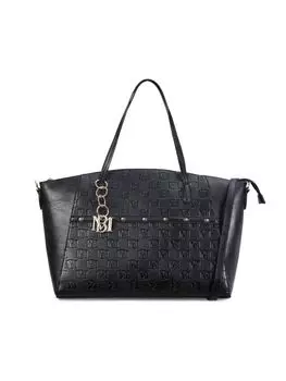 Кожаная сумка-тоут выходного дня Caroline Vegan Badgley Mischka, черный