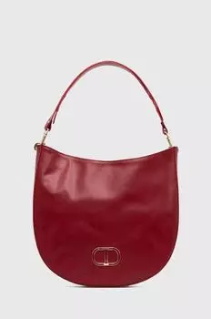 Кожаная сумка Twinset, бордовый