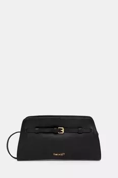Кожаная сумка Twinset, черный