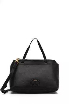 Кожаная сумка Twinset, черный