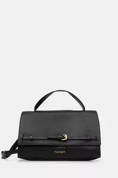 Кожаная сумка Twinset, черный