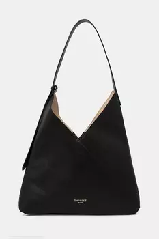 Кожаная сумка Twinset, черный