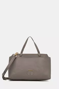 Кожаная сумка Twinset, коричневый