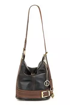 Кожаная сумка в двух цветах Lia Biassoni, черный