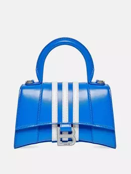 Кожаная сумка в полоску adidas hourglass xs Balenciaga, синий