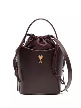 Кожаная сумка-ведро AMI Paris, фиолетовый
