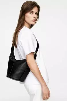 Кожаная сумка-ведро Arket, черный