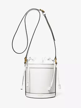 Кожаная сумка-ведро Audrey среднего размера Michael Kors, белый