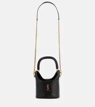 Кожаная сумка-ведро Gaby Saint Laurent, нуар