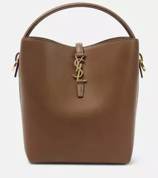 Кожаная сумка-ведро le 37 Saint Laurent, коричневый