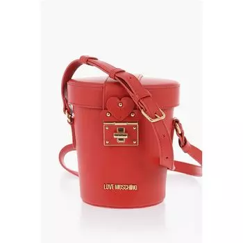 Кожаная сумка-ведро LOVE с поворотным замком Moschino, красный