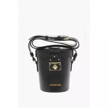 Кожаная сумка-ведро LOVE с поворотным замком Moschino, черный