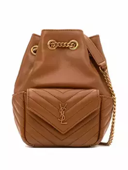 Кожаная сумка-ведро Saint Laurent, коричневый