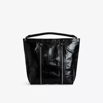 Кожаная сумка Zadig&Voltaire через плечо с молнией и декоративными элементами, черный