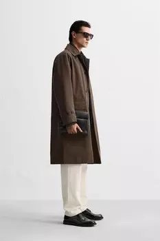 Кожаная сумка ZARA, черный