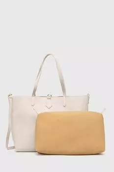 Кожаная сумочка Answear Lab, бежевый