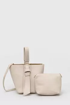 Кожаная сумочка Answear Lab, бежевый