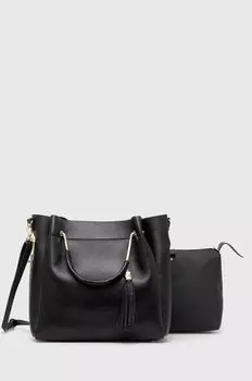 Кожаная сумочка Answear Lab, черный