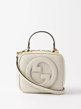 Кожаная сумочка blondie Gucci, белый