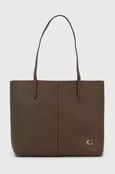 Кожаная сумочка Coach, коричневый