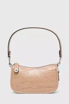 Кожаная сумочка Coach, розовый