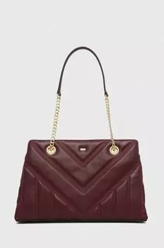 Кожаная сумочка DKNY, бордовый