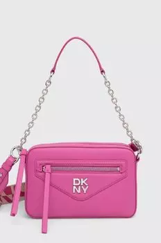 Кожаная сумочка Dkny, розовый